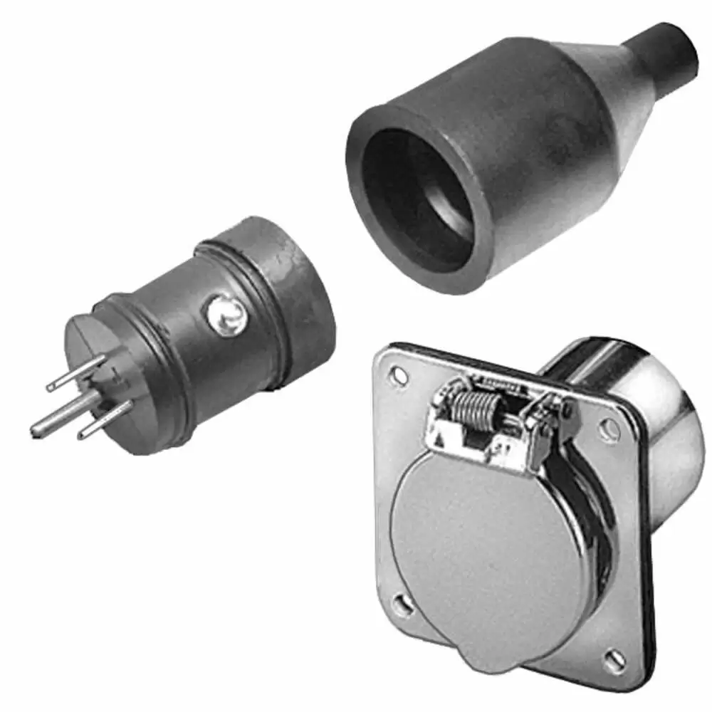 Weatherproof Field-Wired Receptacle - Chrome Plated - 120 Volt