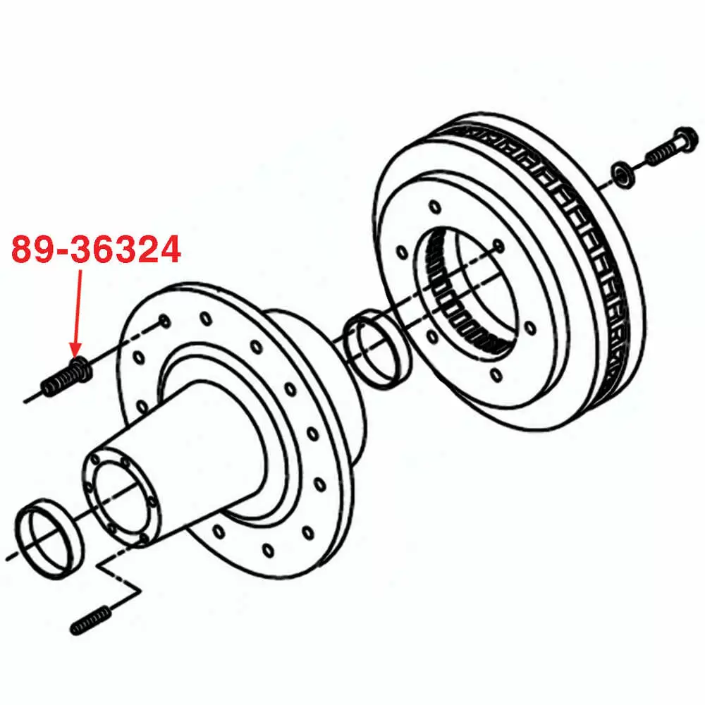 Wheel Bolt M22-15, 3.50 - Fits Freightliner