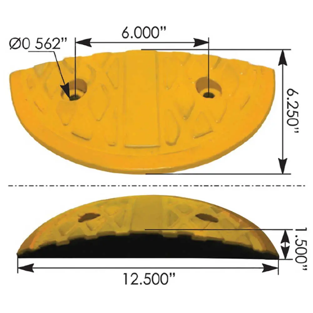 Wheel Chock Yellow, Dim: 12.5" x 6.250" x 1.5"