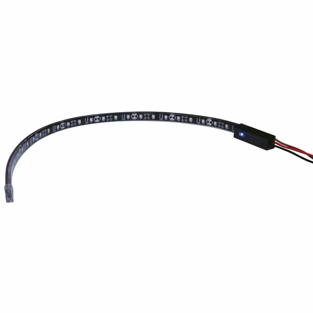 White LED Adhesive Strip Light, 24" with Touch Cap ON/OFF Switch with Remote Wire