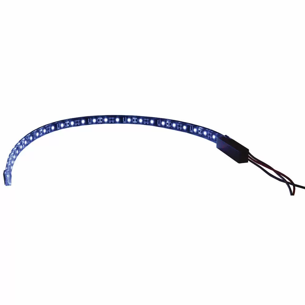 White LED Adhesive Strip Light, 24" with Touch Cap ON/OFF Switch with Remote Wire