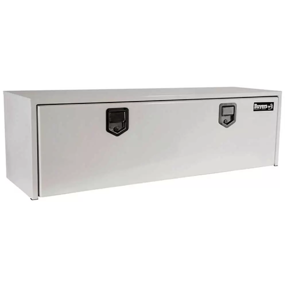 White Steel Under Body Truck Toolbox with 2 Paddle Latches - 18" x 18" x 60"