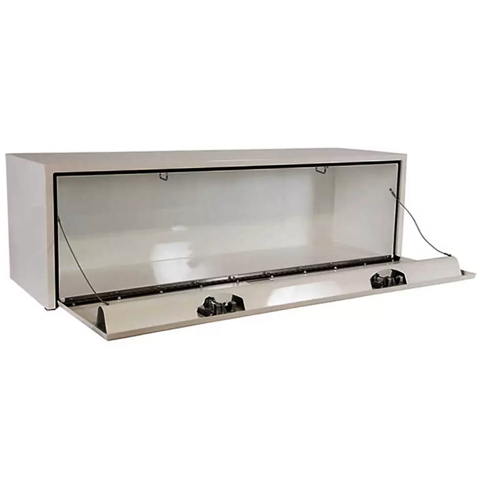 White Steel Under Body Truck Toolbox with 2 Paddle Latches - 18" x 18" x 60"