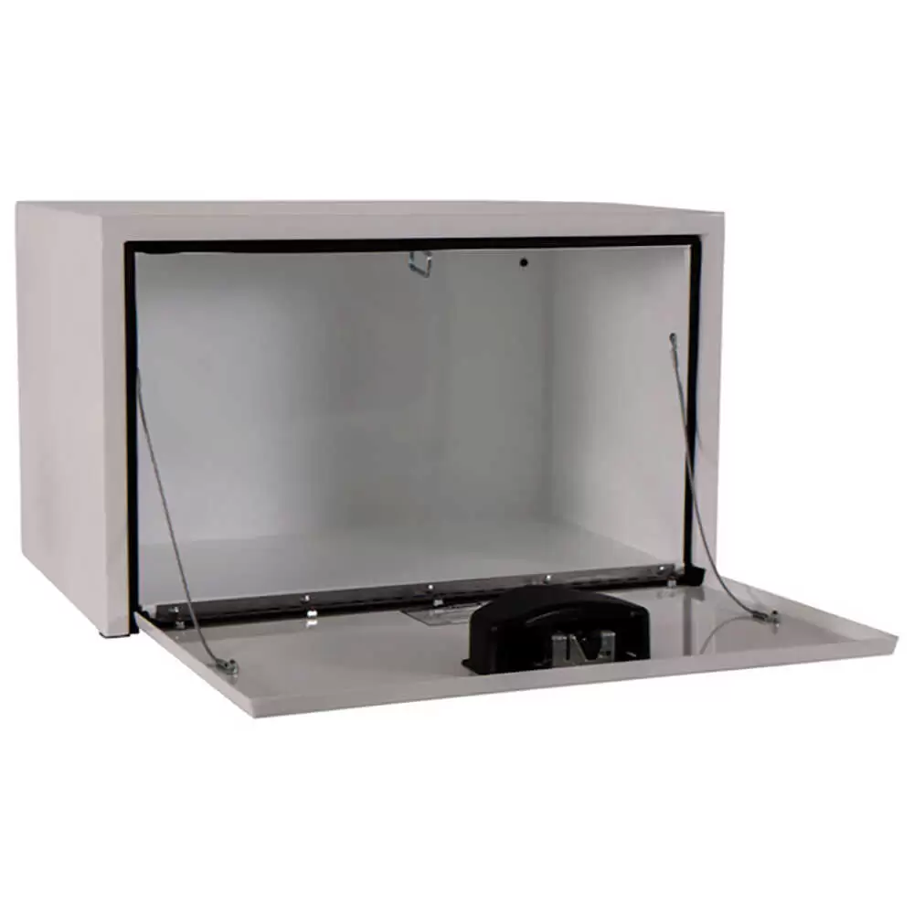 White Steel Underbody Truck Tool Box with Paddle Latch - 18" x 18" x 24"