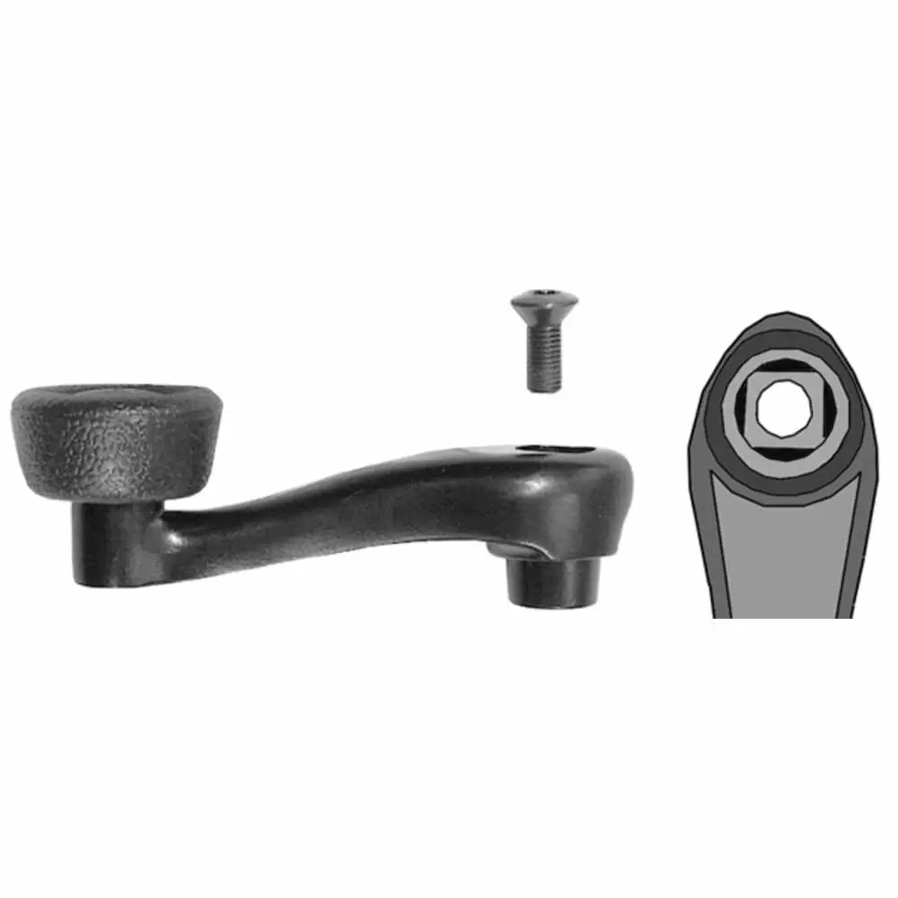 Window Crank Handle with Black Rubber Knob Mill Supply, Inc.