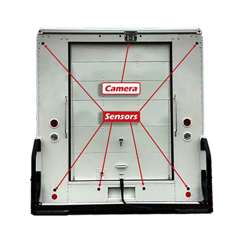 Wired 3 Camera System with 6 Sensors - 7" Monitor - 1 Rearview Camera - 2 Side Blind Spot Cameras - FedEx P&D Compliant