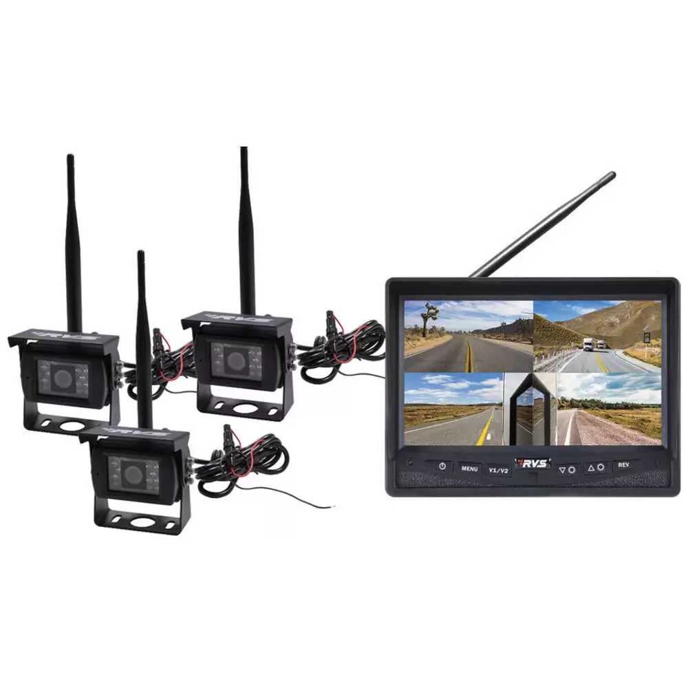 Wireless HD 1 Camera System 7" Quad View Monitor