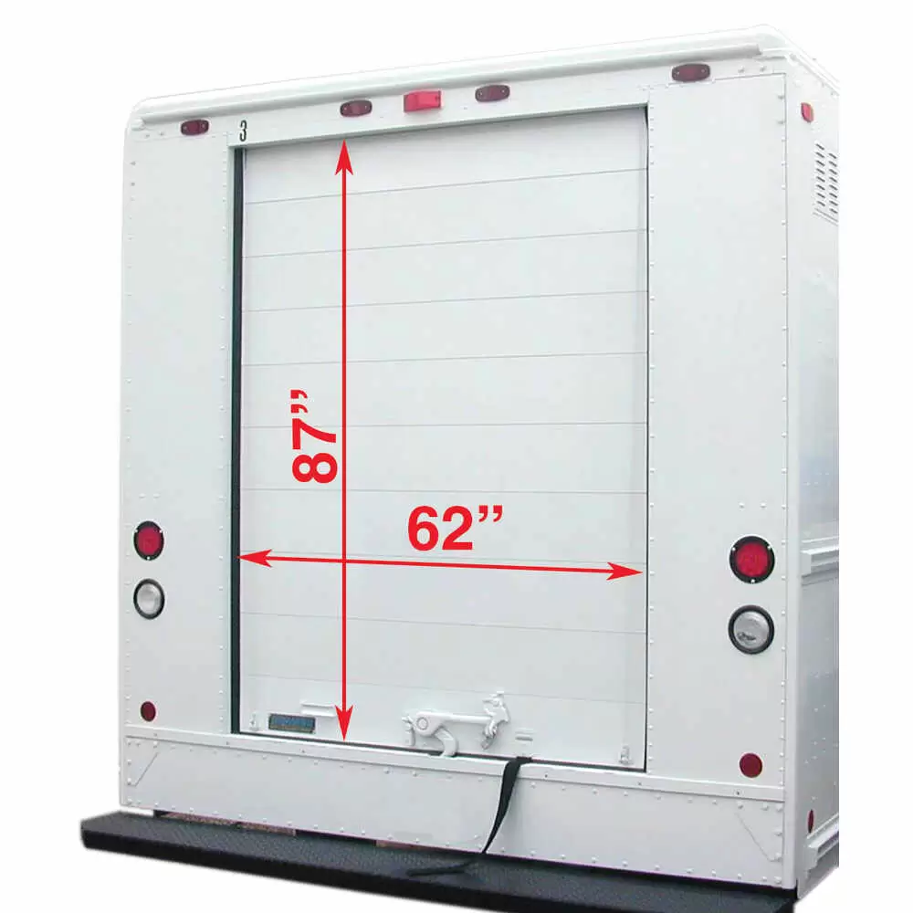 Wood Roll-up Door with Counterbalance without Track - 62"W x 87"H - for Fedex Stepvans with Utilimaster Body