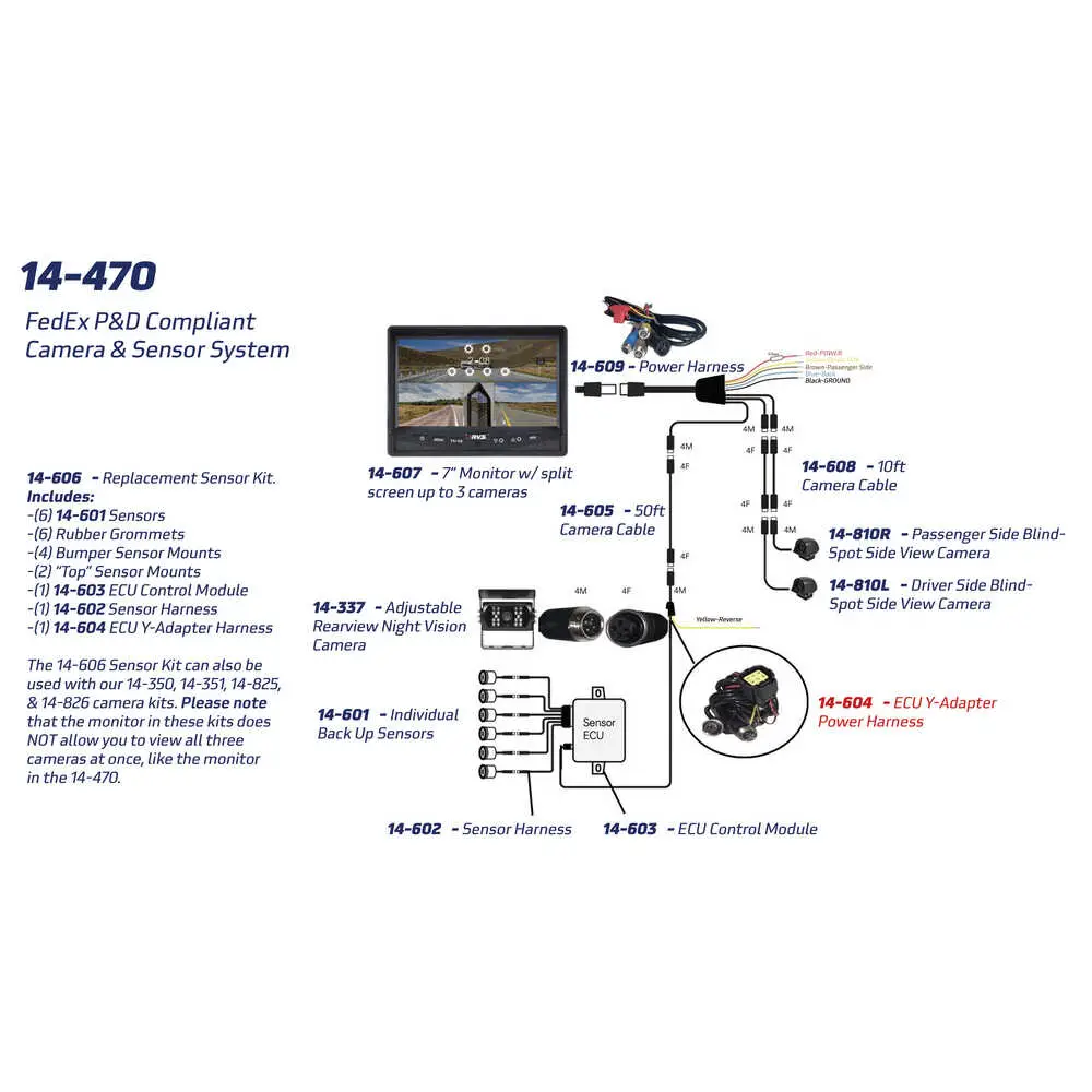 Y-Adapter Power Harness for FedEx P&D Compliant Camera System