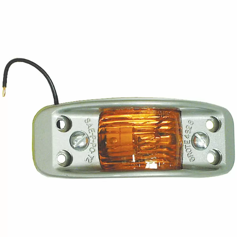 Yellow Die Cast Aluminum Marker Light - 5-1/4"L x 2-1/8"W x 1-3/8"H 