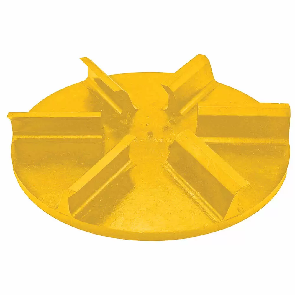 Yellow Polyurethane Universal 18" Dia. Spinner with CCW Fins - Buyers