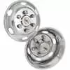 19.5" Stainless Steel Wheel Simulator Set, 6 Lug - 6 Hand Holes - Dual Rear Wheels - Fits Hino 90-15 Phoenix N6695
