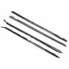 1983 Ford Mustang Inner & Outer Felt Window Sweep Belt Kit with Black Aluminum Trim - 4 Piece Kit