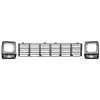 1989 Dodge Ram 1500 Pickup Truck Argent Grille & Headlight Door Kit, Black