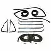 1990 Ford F350 Pickup Front Door Seal, Window Channel and Belt Weatherstrip Kit