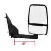 2020 Deluxe Remote Mirror Assembly- Passenger side for 96" Body that fits 1997-On G3500 Express, Savana Vans & Cutaways - Black - Right Side Velvac 714552