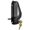 Black Locking Side Door Handle, 3/8" x 2-3/4" Shaft, Key Required to Lock