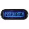 3.8&quot; LED Rectangular Surface Mount Blue Warning Light, Clear Lens - 4 LEDs