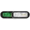 3.8&quot; LED Rectangular Surface Mount Warning Light - Dual Color Green/White, Clear Lens - 8 LEDs