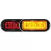 3.8&quot; LED Rectangular Surface Mount Warning Light - Dual Color Red / Amber, Clear Lens - 8 LEDs