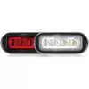 3.8&quot; LED Rectangular Surface Mount Warning Light - Dual Color Red / White, Clear Lens - 8 LEDs