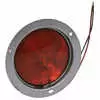 4" Red Flange Mount Stop or Turn Light, stainless steel housing