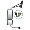 Left Heated Manual Mirror Assembly with Light and CB Antenna Ready - Driver side - Chrome - Fits International DuraStar WorkStar ProStar 