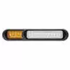 6" LED Thin Low Profile Warning Light - Dual Color Amber / White, Clear Lens - 12 LEDs