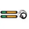 6" LED Thin Low Profile Warning Light - Dual Color Green / Amber - 4 Light Kit