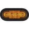 6" Oval Amber Strobe Light With Grommet - Multi Flash Patterns - Buyers