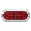 6" Oval Red Stop/Turn/Tail Surface Mount, Chrome Housing