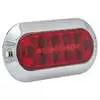 6" Oval Red Stop/Turn/Tail Surface Mount, Chrome Housing
