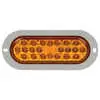6" x 2" Yellow/Amber, Front/Park/Turn LED Oval Light with Gray Flange - TruckLite/Signal Stat