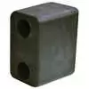 6" x 3.25" x 2.375" Extruded Rubber Dock Bumper with 2.625" Hole Centers