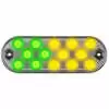 6.5&quot; LED Amber &amp; Green Oval Strobe Light - 14 LEDs