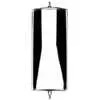 6.5"x16" Curved Pillow Back Mirror, Stainless Steel