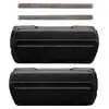 68-70 Chevrolet Bel Air Armrest Base & SS Molding Kit - Black Plastic Pair