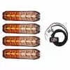 Amber & White Ultra Thin LED Strobe Light & Switch Kit