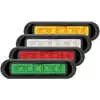 6&quot; LED Surface Mount Warning Light - Quad Color Red/Green/Amber/White, Clear Lens - 24 LEDs