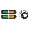 6&quot; LED Thin Low Profile Warning Light - Dual Color Green / Amber - 2 Light Kit
