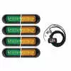 6&quot; LED Thin Low Profile Warning Light - Dual Color Green / Amber - 4 Light Kit