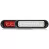 6&quot; LED Thin Low Profile Warning Light - Dual Color Red / White, Clear Lens - 12 LEDs