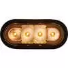 6&quot; Oval Amber / Clear LED Strobe Light with Grommet - Multi Flash Patterns - Buyers