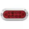 6&quot; Oval Red Stop/Turn/Tail Surface Mount, Chrome Housing