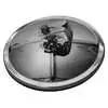 7-1/2" Center Mount Convex Mirror, Stainless Steel