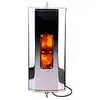7" x 16" Angle back square corner stainless-steel mirror head, heated & lighted - universal