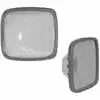 White Steel Mirror Head with Flat Glass - 6.5" X 6" - Velvac 704078