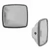 White Plastic Mirror Head with Convex Glass - 6.5" x 6" - Velvac 704177