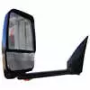Left 2020 Black Mirror Assembly with Signal Arrow and Light - Deluxe Head with Blind Spot Camera for 102" Wide Body - Fits Ford E Series - Velvac 719389