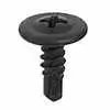 #8-18 X 3/4&quot; Phillips Oval Countersunk Washer SEMS TEK - #6 Head Size - Black Phosphate